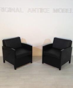 Art Deco Armchairs, highgloss, handpolished, aniline leather, 2-stiched seams, wonderful quality, pianolacqer with 11-layers