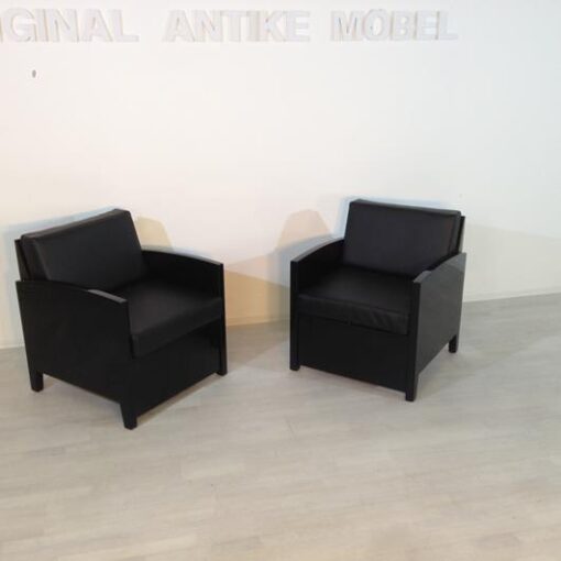 Art Deco Armchairs, highgloss, handpolished, aniline leather, 2-stiched seams, wonderful quality, pianolacqer with 11-layers