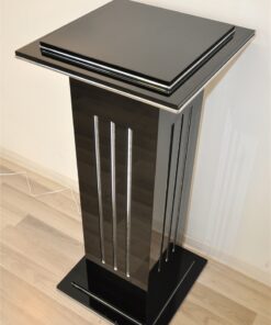 Art Deco Lamp, highgloss black, chromeapplications, unique Design