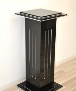 Art Deco Lamp, highgloss black, chromeapplications, unique Design