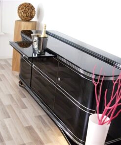 Art Deco Sideboard, Highgloss pianolacquer, great french foot, with extension