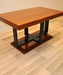 Art Deco Side Table, Mahogany Furnier, handpolished, highgloss paintjob, stairfoot