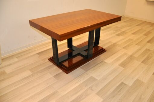 Art Deco Side Table, Mahogany Furnier, handpolished, highgloss paintjob, stairfoot