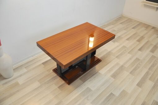 Art Deco Side Table, Mahogany Furnier, handpolished, highgloss paintjob, stairfoot