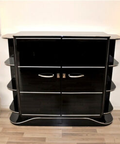 LuxuriousArt Deco bar cabinet, highgloss paintjob, chrome fittings, clean interior, wonderful body form