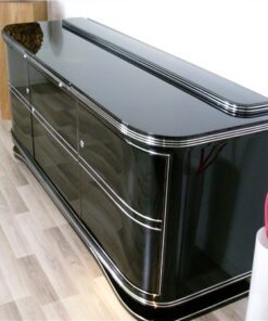 Art Deco Sideboard, Highgloss pianolacquer, great french foot, with extension