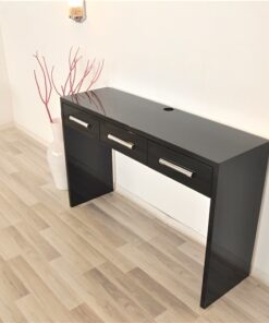 Art Deco Console, lacobel glasplate, chromebars, handpolished, 3 drawers, absolute Eyecatcher