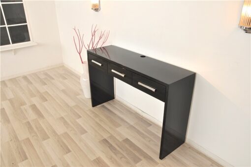 Art Deco Console, lacobel glasplate, chromebars, handpolished, 3 drawers, absolute Eyecatcher