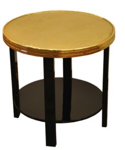 Art Deco Sidetable,unique color and design, golden top plate, filigree feet, highgloss paintjob