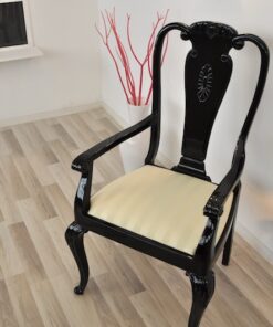 Art Deco Chairs, highgloss black , great design, upholstered