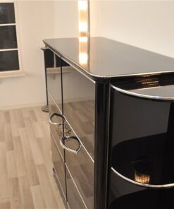 LuxuriousArt Deco bar cabinet, highgloss paintjob, chrome fittings, clean interior, wonderful body form