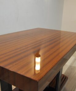 Art Deco Side Table, Mahogany Furnier, handpolished, highgloss paintjob, stairfoot