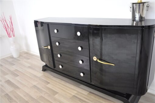 wonderful body with 2 curved sidedoors, 4 big drawers, highgloss black, big original fittings, hand polished, original key