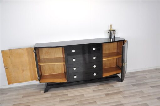 wonderful body with 2 curved sidedoors, 4 big drawers, highgloss black, big original fittings, hand polished, original key