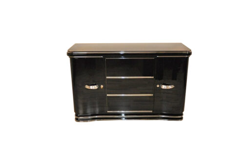 Art Deco Sideboard, wonderful chrome fittings, extension plate with piano lacquer