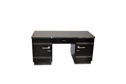 Art Deco Chromliner Desk, rotating chromlines, chromefittings, handpolished, plenty drawers