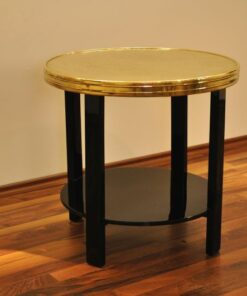 Art Deco Sidetable,unique color and design, golden top plate, filigree feet, highgloss paintjob