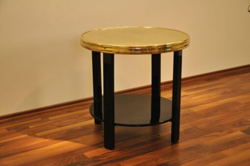 Art Deco Sidetable,unique color and design, golden top plate, filigree feet, highgloss paintjob