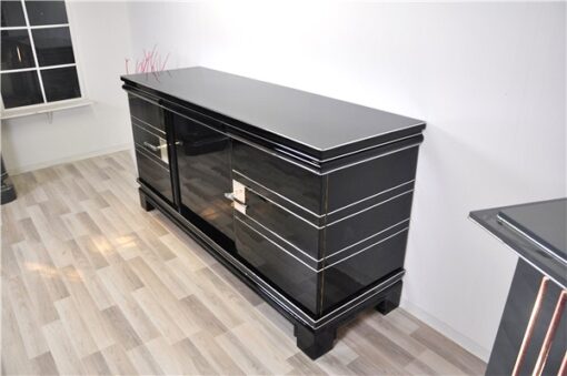 unique piece of furniture - elegant design, big - massive chrome handles, luxurios extension plate, 12 layers of handpolished pianolacquer