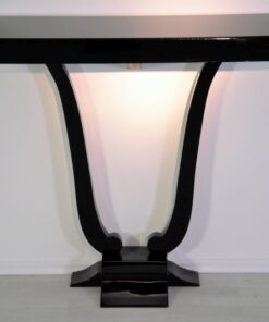 Art Deco, antique, original, rare, console, Lyra, high gloss, black, unique, high quality, elegant, living room, restored, french