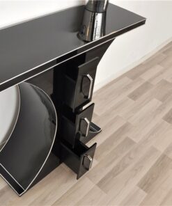 wonderful Design, 3 narrow drawers with chromehandles, highgloss pianolacquer