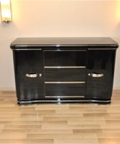 Art Deco Sideboard, wonderful chrome fittings, extension plate with piano lacquer