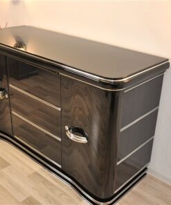 Art Deco Sideboard, wonderful chrome fittings, extension plate with piano lacquer