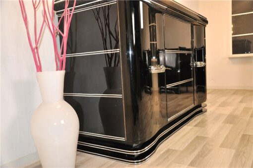 Art Deco Sideboard, wonderful chrome fittings, extension plate with piano lacquer