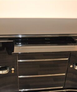 Art Deco Sideboard, wonderful chrome fittings, extension plate with piano lacquer