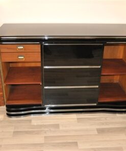 Art Deco Sideboard, wonderful chrome fittings, extension plate with piano lacquer