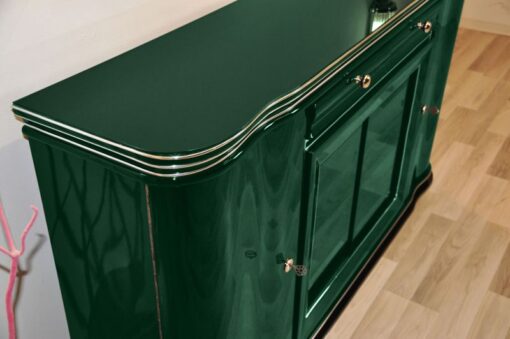 elegant Sideboard, swung doors - british craftmansship, timeless Design, glass sliding doors in Jaguar Racing Green, 2 drawers and plenty of storage space