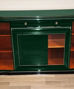 elegant Sideboard, swung doors - british craftmansship, timeless Design, glass sliding doors in Jaguar Racing Green, 2 drawers and plenty of storage space