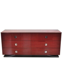 Ferrari Rosso, 6 drawers, chromefittings, handpolished, curved foot with chromline