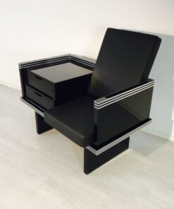 Art Deco armachair, france, unrefurbished single piece, chromelines, customizable