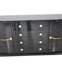 wonderful body with 2 curved sidedoors, 4 big drawers, highgloss black, big original fittings, hand polished, original key