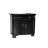 Art Deco Bar, highgloss black pianolacquer, classic curved drawers, chrome ornaments