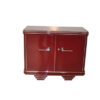 magnificently colored commode, bordeaux paintjob with unique elegance , chromelines, chromefittings, glasplate