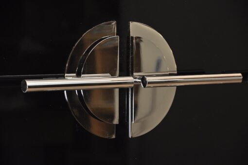 high quality Art Deco chrome handles, fittings,