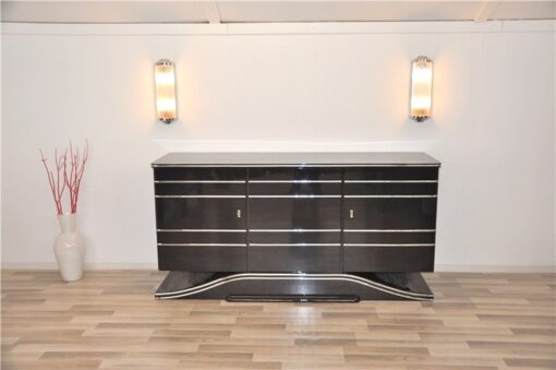 british Art Deco Sideboard, plenty of storage space, great chromelines, wonderful formed foot, clean interior