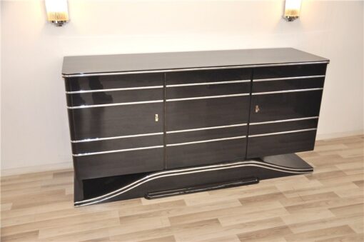 british Art Deco Sideboard, plenty of storage space, great chromelines, wonderful formed foot, clean interior