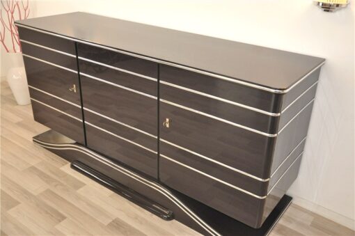 british Art Deco Sideboard, plenty of storage space, great chromelines, wonderful formed foot, clean interior