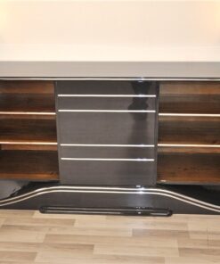 british Art Deco Sideboard, plenty of storage space, great chromelines, wonderful formed foot, clean interior