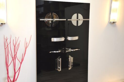 high quality Art Deco chrome handles, fittings,