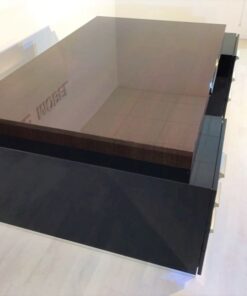 Bauhaus XXL Schreibtisch, Partnerdesk, Zebranowood, handpolished, dreamlike form