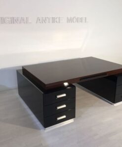 Bauhaus XXL Schreibtisch, Partnerdesk, Zebranowood, handpolished, dreamlike form