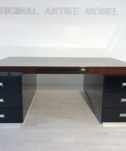 Bauhaus XXL Schreibtisch, Partnerdesk, Zebranowood, handpolished, dreamlike form