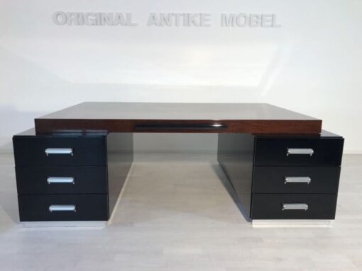 Bauhaus XXL Schreibtisch, Partnerdesk, Zebranowood, handpolished, dreamlike form