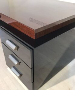 Bauhaus XXL Schreibtisch, Partnerdesk, Zebranowood, handpolished, dreamlike form