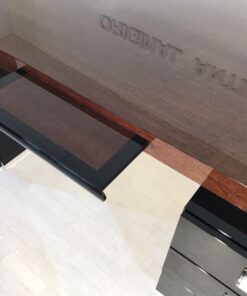 Bauhaus XXL Schreibtisch, Partnerdesk, Zebranowood, handpolished, dreamlike form