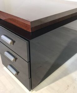 Bauhaus XXL Schreibtisch, Partnerdesk, Zebranowood, handpolished, dreamlike form